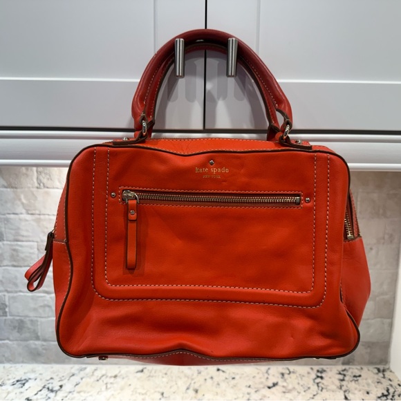 kate spade Handbags - Kate Spade EUC Vintage Mott Street Fisher Orange/Red Leather Satchel